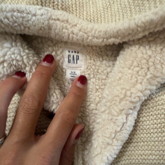 Baby GAP Cream Sherpa Jacket 6-12m - Picture 2 of 4